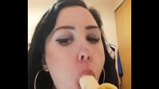 [Slut C On, Home, Fucks] Horny Homemade Slut C On A Banana