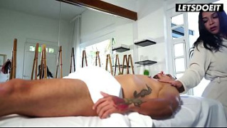 [Her Oiled Tits, His Cock, Oiled Tits] Curvy Latina Wraps Her Big Tits Grabs His Father At Day SPA
