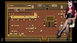 [Blonde, Gamer Girl, The Table] Celina Calling Barmaid Sucking Under The Table
